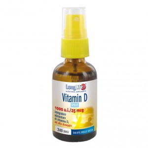 Vitamin D spray 240 dosi | Integratore di Vitamina D3 1000 ui/ 25 mcg | LONGLIFE