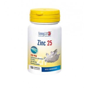 ZINC 25 100 cpr | Integratore di Zinco | LONGLIFE