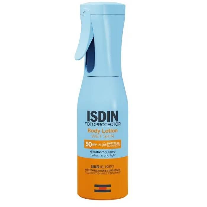 Body Lotion Wet Skin Spf50 250ml | Protezione solare spray idratante | ISDIN - Fotoprotector 
