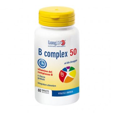 B Complex 50 60 tav | Integratore di vitamine B a rilascio graduale | LONGLIFE