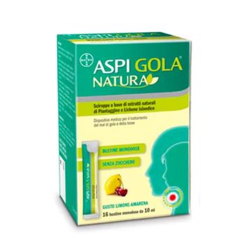 Aspi GOLA NATURA sciroppo | 16 bustine monodose da 10 ml | ASPIRINA Aspi GOLA NATURA sciroppo | 16 bustine monodose da 10 ml | ASPIRINA