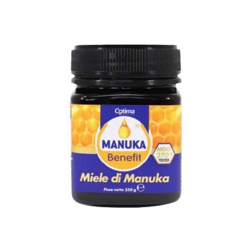 Miele DI Manuka 250 g | L'integratore antibatterico naturale, con MGO 270+ | OPTIMA NATURALS Manuka Benefit Miele DI Manuka 250 g | L'integratore antibatterico naturale, con MGO 270+ | OPTIMA NATURALS Manuka Benefit