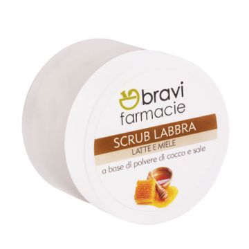 Scrub labbra latte e miele 50 ml | peeling esfoliante labbra | BRAVI