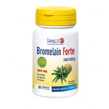 Bromelain Forte 30 cpr | Integratore di Bromelina da gambo d'ananas | LONGLIFE