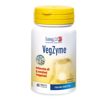 VEGZYME Miscela di 5 enzimi vegetali 60 TAV | LONGLIFE