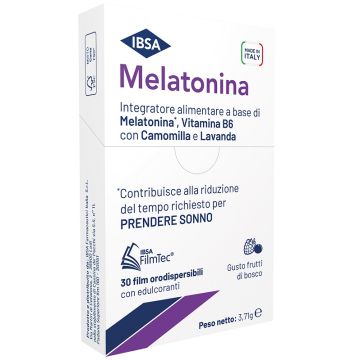 Melatonina 30film Orali | Melatonina in film orosolubile | IBSA Melatonina 30film Orali | Melatonina in film orosolubile | IBSA
