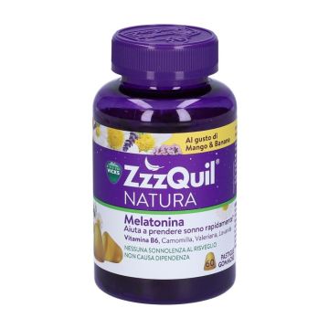 Zzzquil Natura Mango e banana 60 pastiglie | Integratore sonno rilassamento | VICKS
