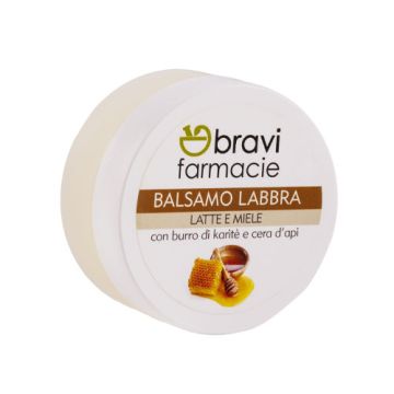 Balsamo labbra latte e Miele 15 ml | Balsamo idratante emolliente labbra | BRAVI