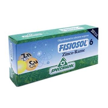 6 Zinco Rame| Disturbi ormonali 20 Fiale | SPECCHIASOL - Fisiosol 6 Zinco Rame| Disturbi ormonali 20 Fiale | SPECCHIASOL - Fisiosol