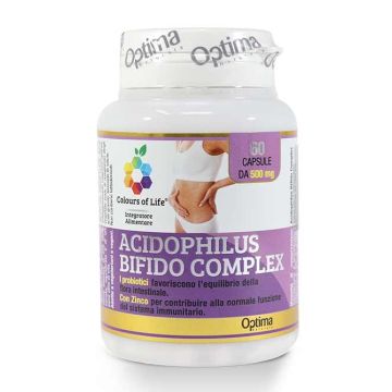 Acidpphilus Bifido Complex 60 cps | Integratore Probiotici e Prebiotici | OPTIMA NATURALS Colour of Life Acidpphilus Bifido Complex 60 cps | Integratore Probiotici e Prebiotici | OPTIMA NATURALS Colour of Life