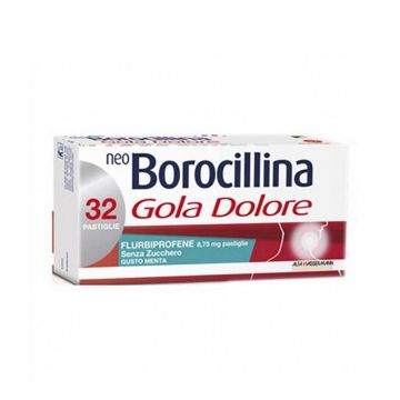 NeoBorocillina Gola Dolore Menta 32 Pastiglie |  gusto Menta senza zucchero