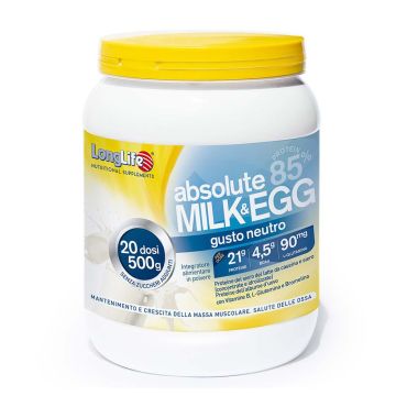 Absolute Milk Egg 500mg | Proteine del latte e uovo | LONGLIFE