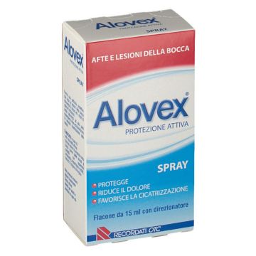 Alovex Spray 15 ml | Rimedio per Afte e lesioni | ALOVEX Protezione