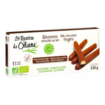 Bastoncini di cioccolato al latte 130 g | Bastoncini BIO senza glutine | CELIANE