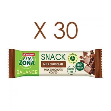 SNACK 40-30-30 MILK CHOCOLATE box 30 pz | Barretta Latte e Cioccolato Latte 33 g | ENERZONA