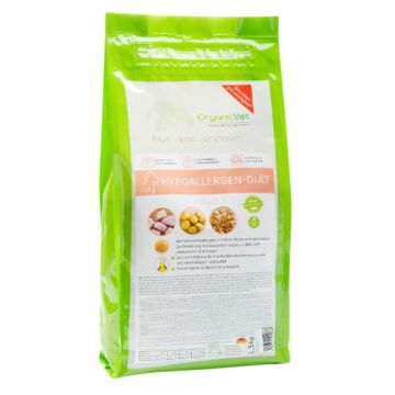 HYPOALLERGEN DIAT 1,5 kg | Cibo secco per GATTI con intolleranze o allergie | ORGANIC VET HYPOALLERGEN DIAT 1,5 kg | Cibo secco per GATTI con intolleranze o allergie | ORGANIC VET