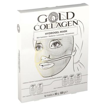 HYDROGEL MASK 4 Pezzi | Maschera Viso Idratante | GOLD COLLAGEN