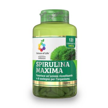 Spirulina Maxima 120 compresse | Integratore ricostituente | OPTIMA NATURALS Spirulina Maxima 120 compresse | Integratore ricostituente | OPTIMA NATURALS