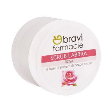 Scrub Labbra Rosa 50 ml | Trattamento esfoliante idratante labbra | BRAVI