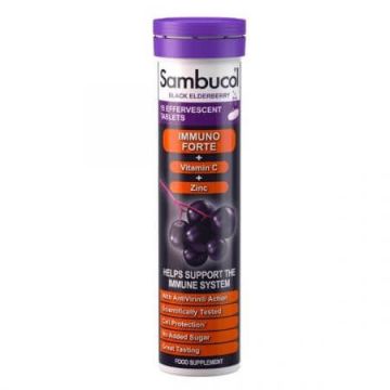 Sambucol immuno Forte Effervescente 15cpr | Integratore Sambuco e Vitamina C | NAMED