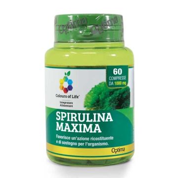 Spirulina Maxima 60 cpr | Integratore Ricostituente | OPTIMA NATURALS Colours of Life Spirulina Maxima 60 cpr | Integratore Ricostituente | OPTIMA NATURALS Colours of Life