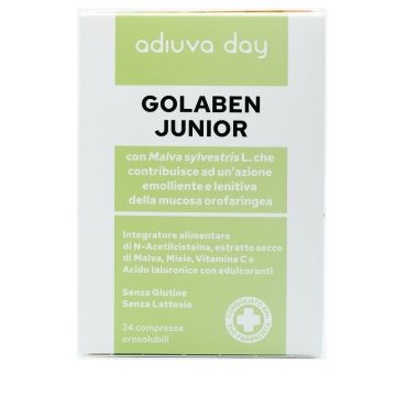 Golaben J 24cpr Orosolubili | integratore emolliente gola e voce | ADIUVA DAY