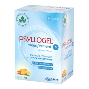 Psyllogel Megafermenti 6 20 bustine | Integratore fibra e probiotici gusto ACE | PSYLLOGEL