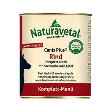 Menu Rind 800g | Manzo, rutabaga e mela | NATURAVETAL - Canis Plus