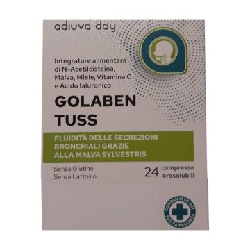 Golaben Tuss 24cpr Orosolubili | integratore emolliente gola e voce | ADIUVA DAY