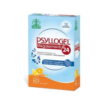 Megafermenti 24 gusto ACE 12 bustine | Integratore Fibre e Fermenti lattici  | PSYLLOGEL