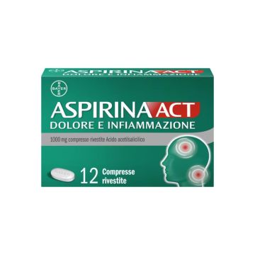 Aspirina act Dolore infiammazione  -  12cpr 1g | ASPIRINA