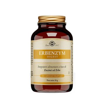 Erbenzym Digest 90 capsule | Integratore di erbe ed enzimi per la funzione digestiva | SOLGAR