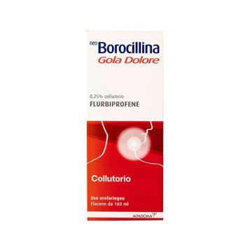 NeoBorocillina&#x20;Gola&#x20;Dolore&#x20;collutorio&#x20;&#x7C;&#x20;Soluzione&#x20;orale&#x20;gusto&#x20;Menta&#x20;160&#x20;ml