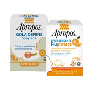 Apropos Spray Forte+ C Fluprotec effervescente | Rimedio combo raffreddore | APROPOS