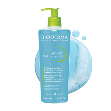 Sébium - Gel Moussant 500ml | Gel detergente purificante | BIODERMA