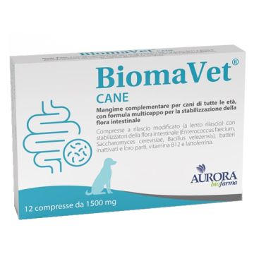 Biomavet Cane 1500mg 12cpr| Stabilizzazione flora intestinale | AURORA BIOFARMA