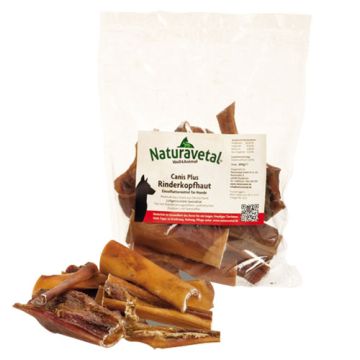 Pelle di Testa di Manzo 500g | Snack Essiccato 25cm cod.4016 | NATURAVETAL - Canis Plus