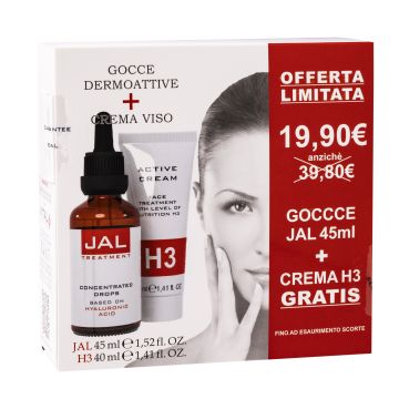 JAL PROMO 45 ml + crema attiva H3 40 ml omaggio | gocce concentrate acido ialuronico e crema nutriente | VITAL PLUS
