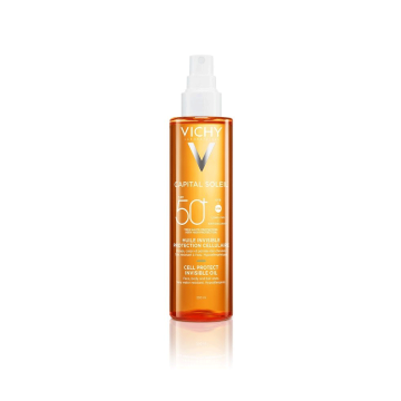Cell Protect Olio Invisibile 200 ml | Protezione solare SPF50+ in olio leggero | VICHY Capital Soleil