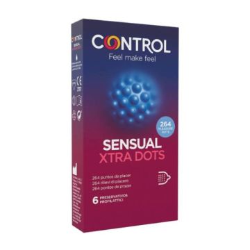 Sensual Xtra Dots | Profilattici stimolanti 6pz| CONTROL