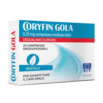 Coryfin Gola 20cpr Orodispersibili| 0,25mg Dequalinio cloruro