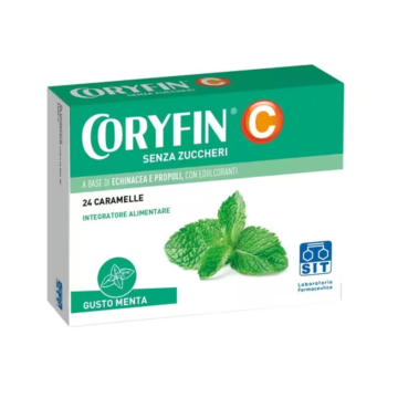 Coryfin C Senza zuccheri 24cpr mentolo | Integratore vie respiratorie | CORYFIN