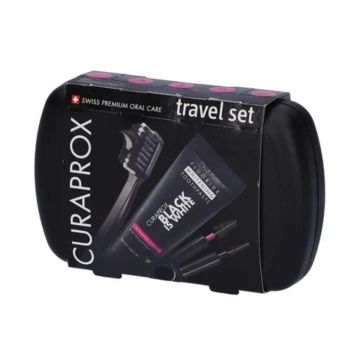 Kit Viaggio - Black Is White | Trousse con dentifricio 10ml+spazzolino | CURAPROX