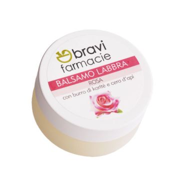 Balsamo labbra alla Rosa 15 ml | Balsamo idratante emolliente labbra | BRAVI