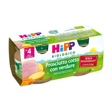 Bio Omogeneizzato Prosciutto e verdure 2 x 80 g | Omogeneizzato biologico svezzamwento | Hipp