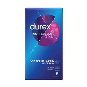 Settebello 3 XL 5pz | Profilattici vestibilità ultra | DUREX