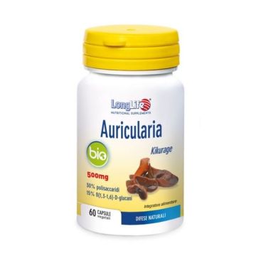 AURICULARIA BIO Kikurage 60 capsule | Integratore Difese Naturali | LONGLIFE - Funghi bio
