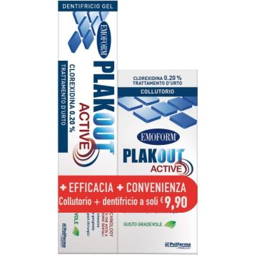 Kit Collutorio + Dentifricio | PLACKOUT ACTIVE | EMOFORM