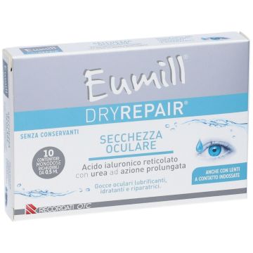 DryRepair 10 flac - Collirio | Acido Ialuronico reticolato e Urea | EUMILL