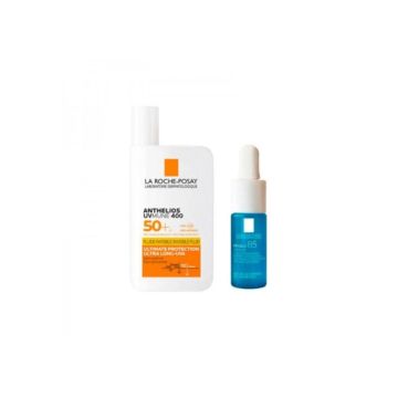 Anthelios - Uvmune Fluido SPF50 + Hyalu B5 10 ml | Bipack protezione solare e siero idratante | LA ROCHE POSAY